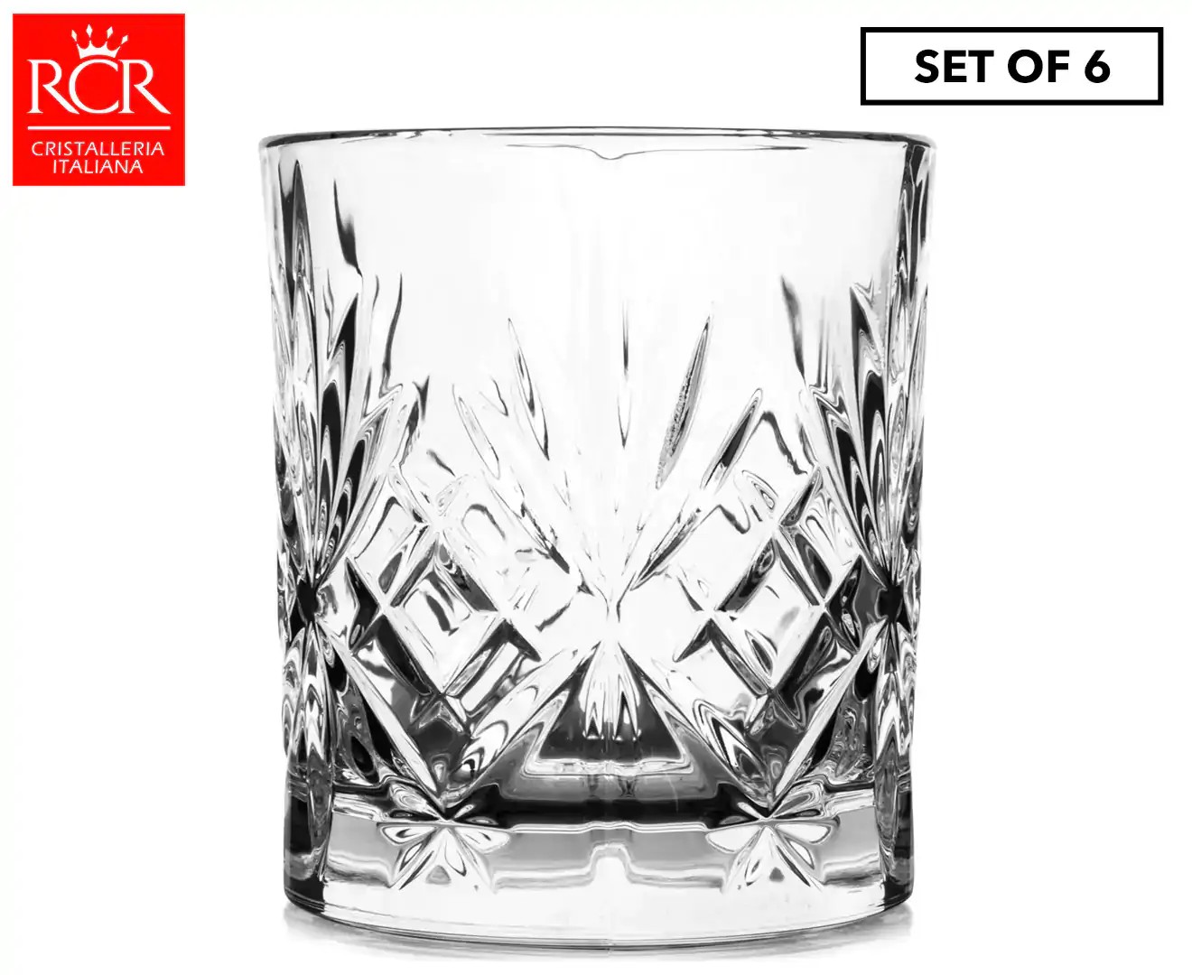 RCR Crystal 230Ml Melodia 6-Piece Whisky Glass Set