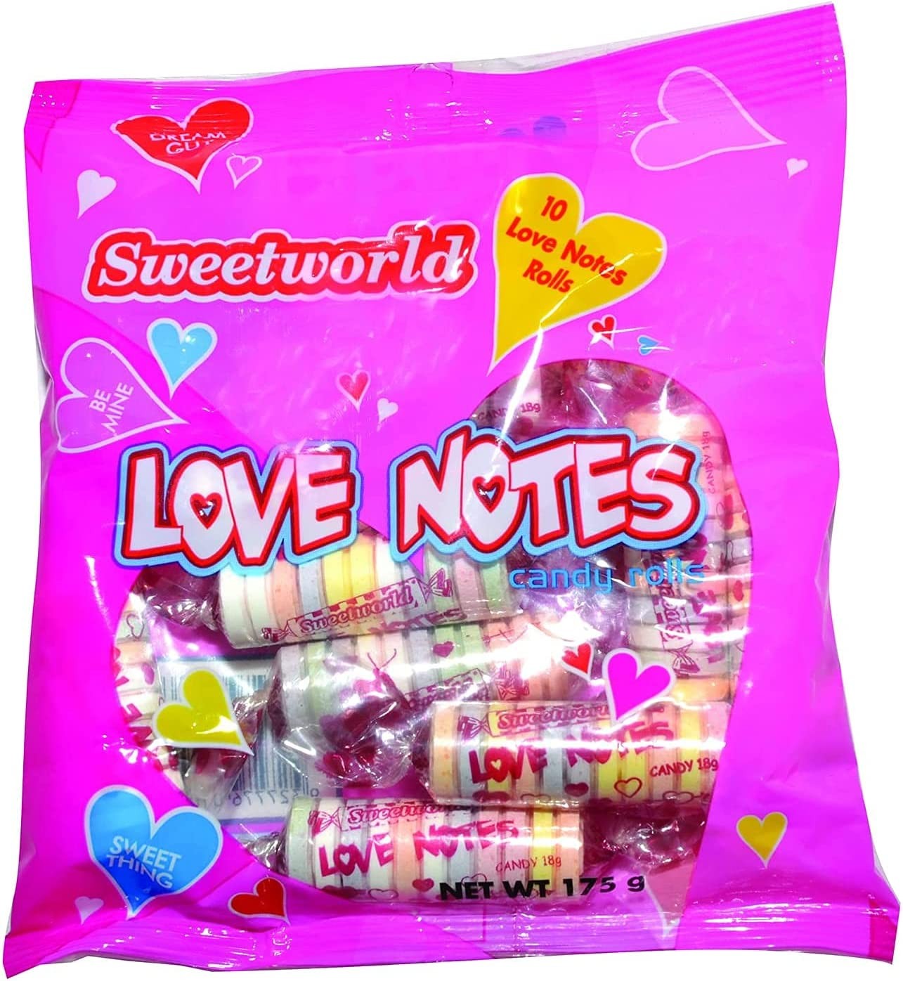 Sweetworld Love Notes Candy Rolls 175G