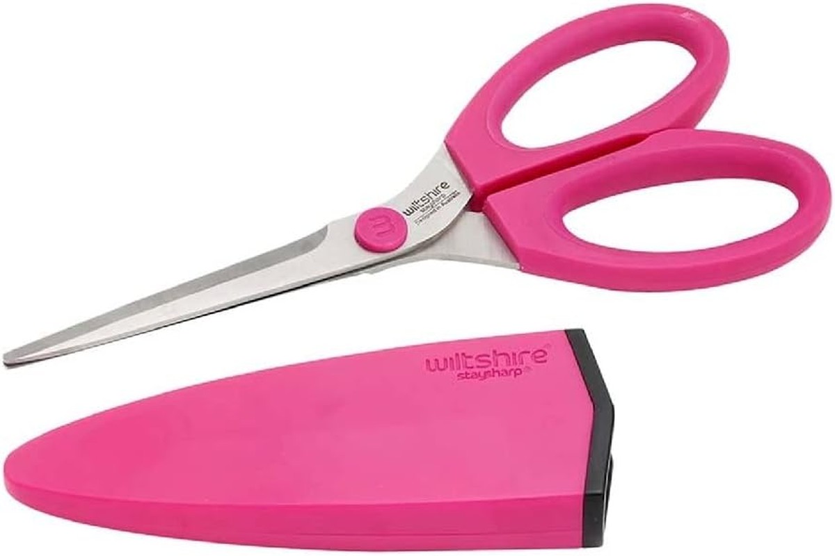 Wiltshire Staysharp Kitchen Scissors with Sharpener, Pink