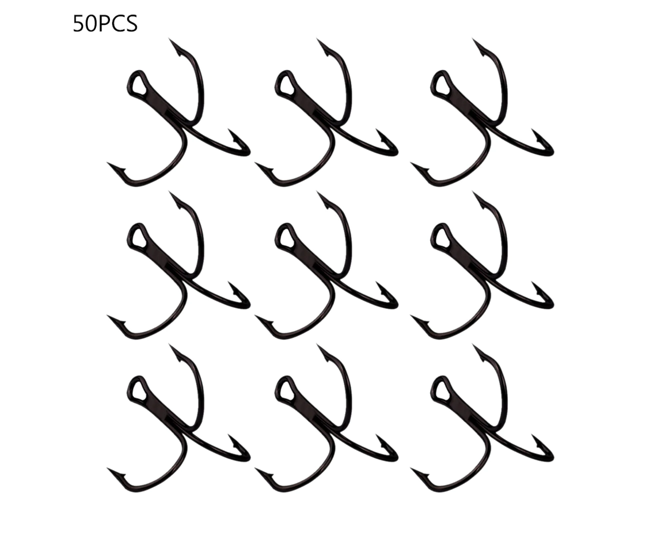 50Pcs Fishing Treble Hook Worm Bait Holder Fish Tackle Tools