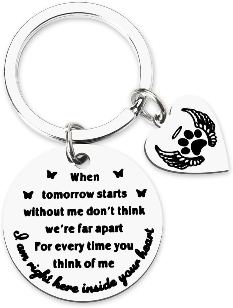 Pet Memorial Keychain Dog Cat Sympathy Gifts for Loss of Dog Cat Lovers Paw Key Chain Pets Remembrance Gifts for Loss of Pets Pass Away Gifts for Dog Christmas Birthday Gifts for Dogs Boy Girls