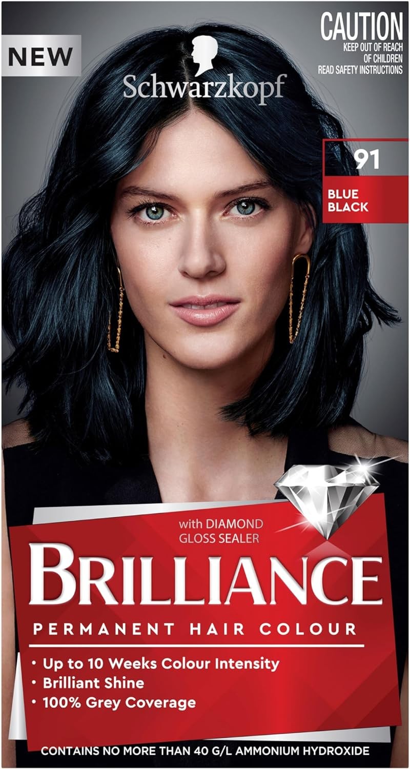 Schwarzkopf Brilliance, Permanent Hair Colour, 91 Blue Black