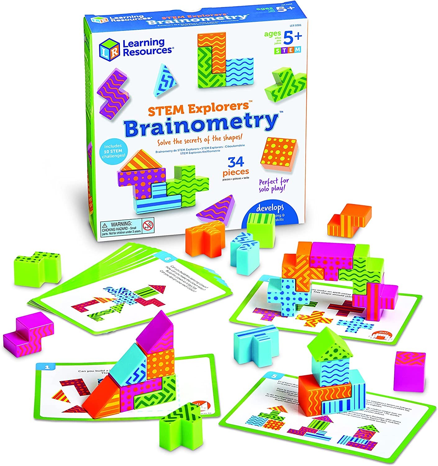 Learning Resources STEM Explorers Brainometry – 34 Pieces, Ages 5+ STEM Toys for Kids, Brain Teaser Toys and Games, Kindergarten Games