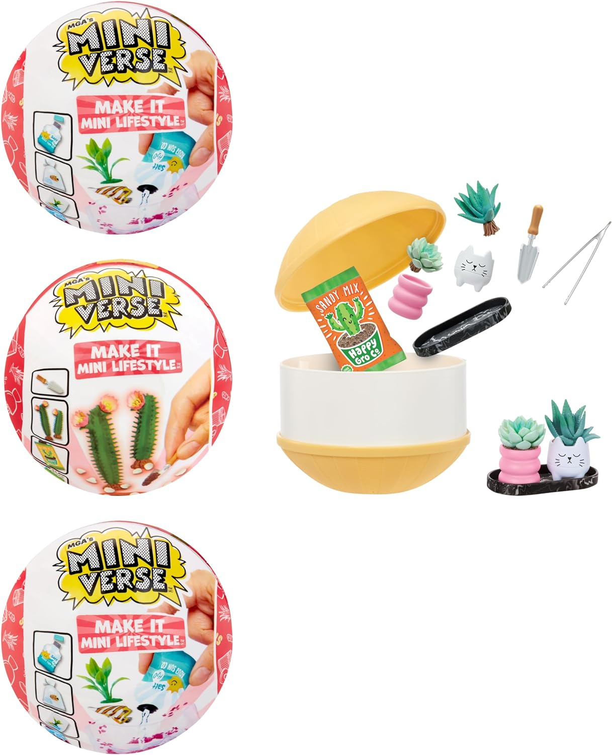 Mga'S Miniverse Make It Mini Lifestyle Series 1 - Succulents (3 Pack) - 3 Mini  Collectibles in Blind Packaging - DIY, Resin Play, Replica Food - NOT EDIBLE  - Suitable for Kids and Collectors Ages 8+