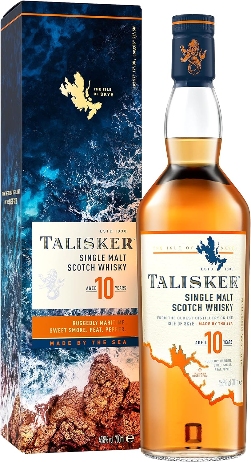 Talisker 10 Year Old Single Malt Scotch Whisky, 700Ml