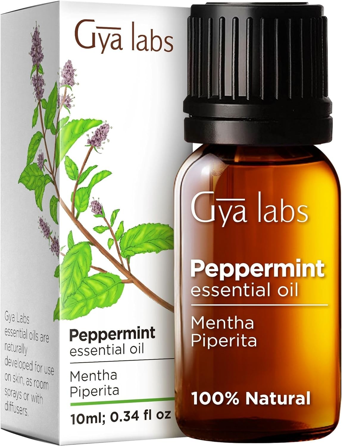 Gya Labs Peppermint Oil for Diffuser – 100% Natural Mint Essential Oils – Peppermint Essential Oil for Diffuser, Skin & Hair (10 Ml)