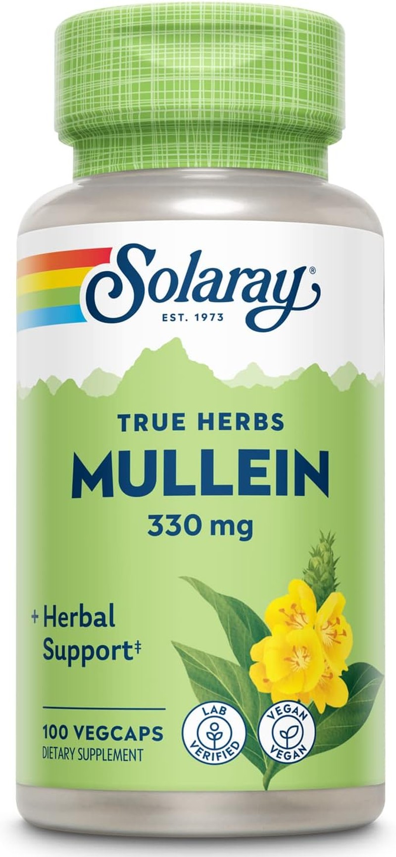 Solaray Mullein Leaves Capsules, 330 Mg, 100 Count