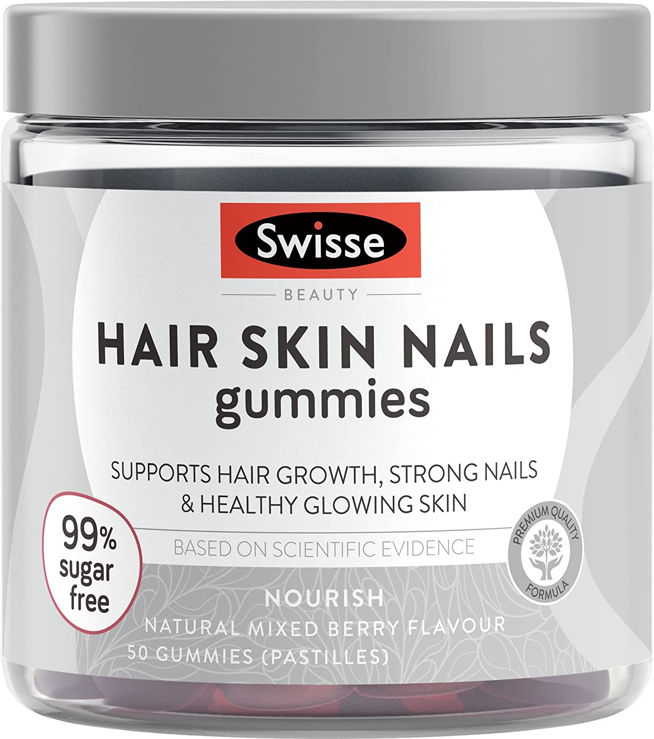 Swisse Beauty Hair Skin Nails Gummies | Supports Hair Growth Strong Nails & Healthy Skin | 50 Pack