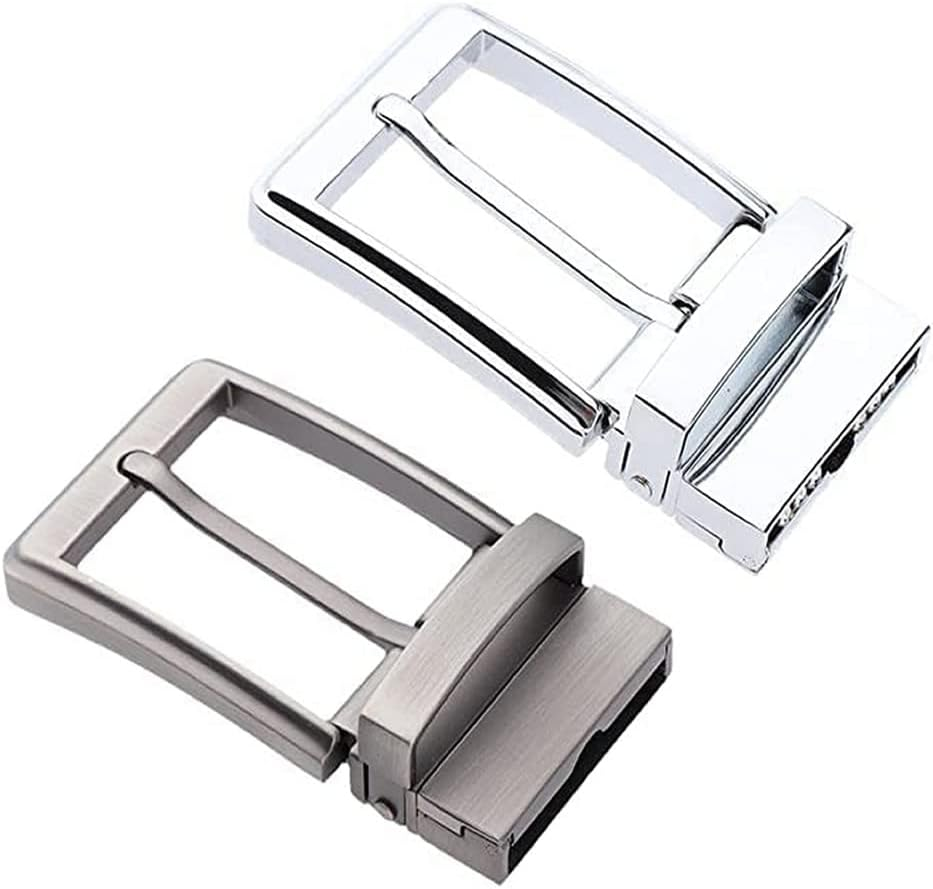 2 Pcs Single Prong Square Belt Buckle Replacement Belt Buckle, Men Metal Belt Buckle Replacement Rectangular Pin Buckle, Single Prong Rectangular Pin Belt Buckle 1.3″(33-34 Mm)