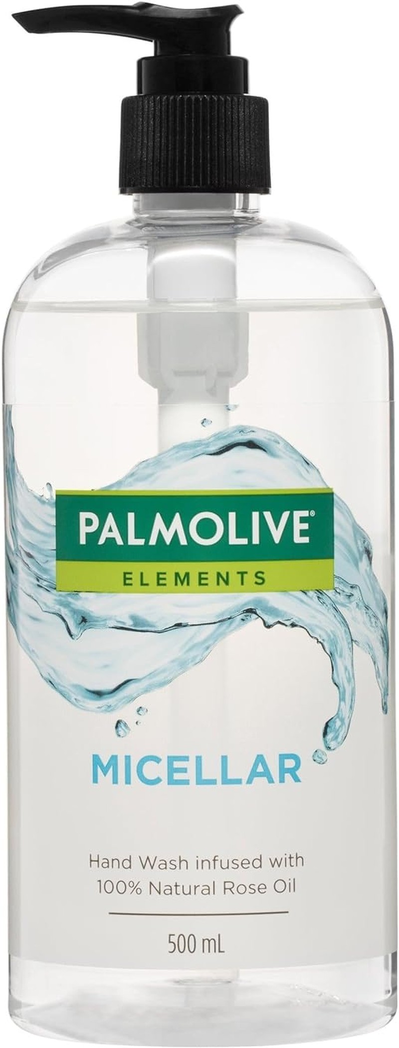 Palmolive Elements Liquid Hand Wash Soap 500Ml, Micellar 100 % Natural Rose Oil Pump, Recyclable Bottle