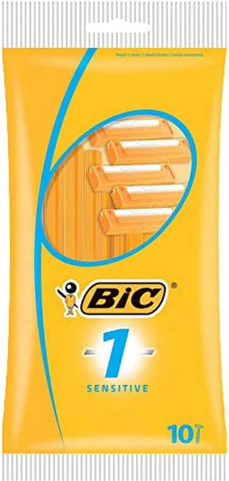 BIC 1 Sensitive Skin Disposable Men’S Razors – Pouch of 10