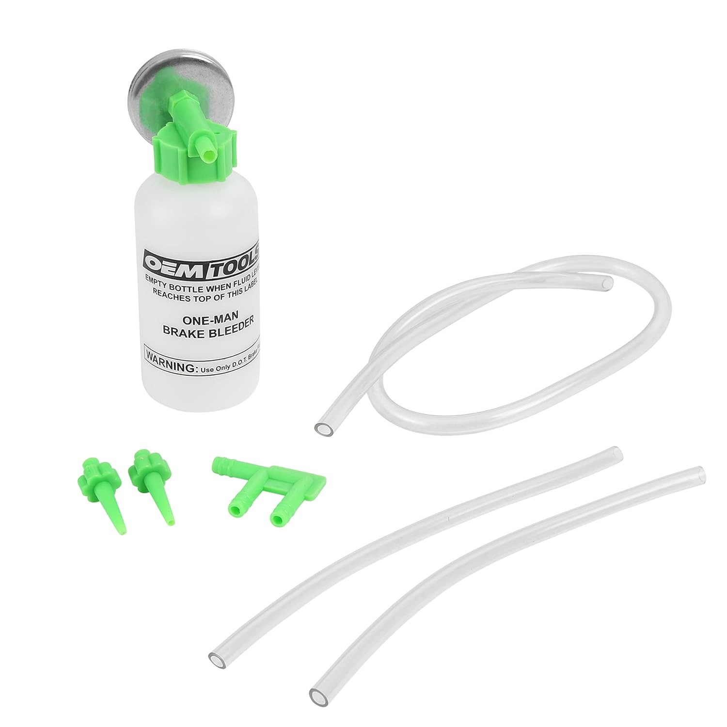 OEMTOOLS 25036 Bleed-O-Matic One-Man Brake Bleeder Kit, Bleed Your Brakes on Your Own, Bleeder Bottle Holds to the Vehicle with a Magnet, No Spill