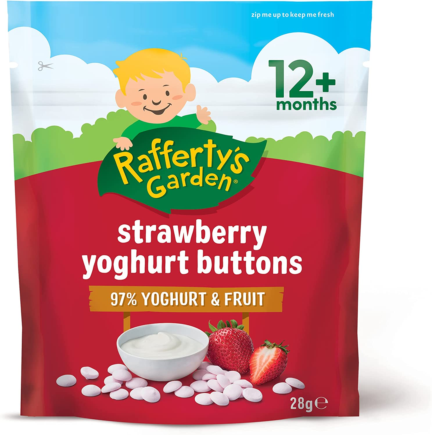 Rafferty’S Garden Strawberry Yoghurt Button Snacks for 12+ Month Babies, 28G (Case of 8)