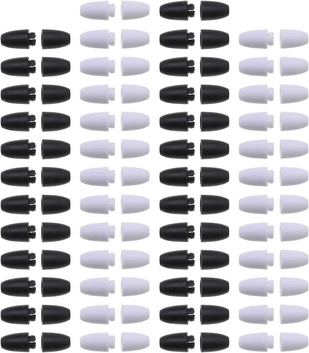 100PCS Plastic Breakaway Safety Buckle Clasp Bead Barrel Connectors for Necklace Bracelet Jewelry DIY Craft Making 50PCS Black & 50PCS White