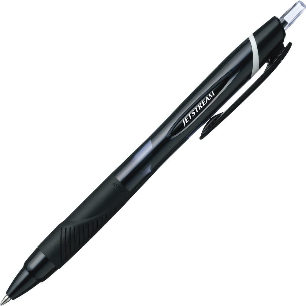 UNI-BALL JETSTREAM SXN-150-07 RETRACTABLE ROLLERBALL PEN [Pack of 10] Black Barrel with BLACK Ink