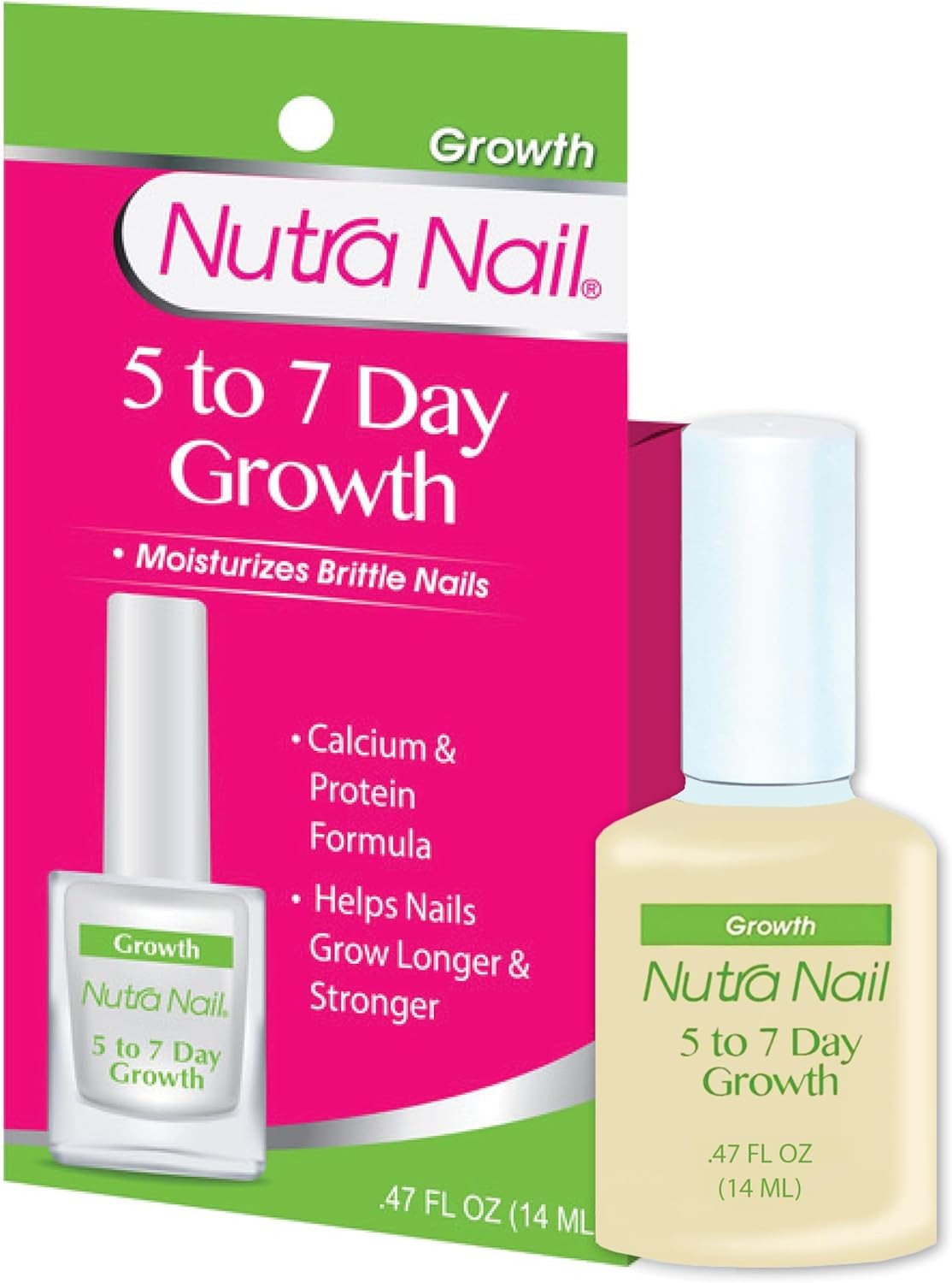 Nutra Nail 5 to 7 Day Growth Treatment – Fast Keratin Nail Strengthener Repair Serum Formula (0.47 Fl Oz)