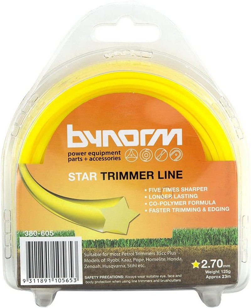 Bynorm 380-605 Star Trimmer Line, 2.7 Mm Size, Yellow