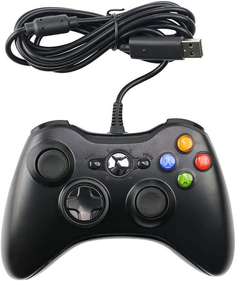 AU Wired Controller for Microsoft XBOX 360 Game Gamepad Joystick Game Controller for 360 with Dual-Vibration Turbo Compatible with Xbox 360/360 Slim and PC Windows 7,8,10,11