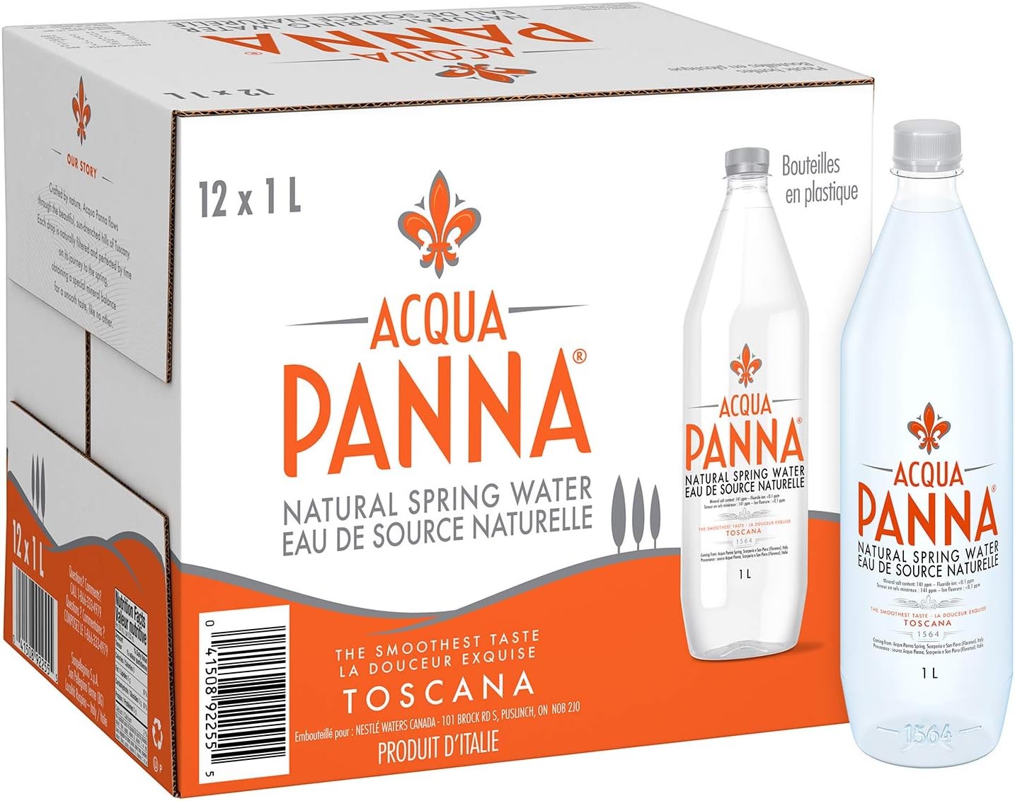 Acqua Panna Natural Mineral Water, 12 X 1000 Ml PET Bottle