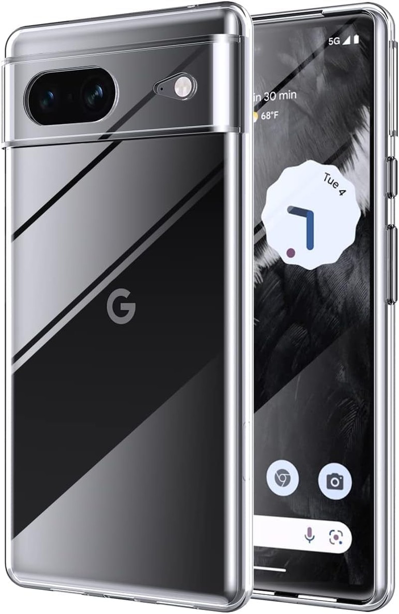 T Tersely Clear Case Cover for Google Pixel 7, Hard Back Slim Fit Shockproof Crystal TPU Bumper Protective Case Cover for Google Pixel 7