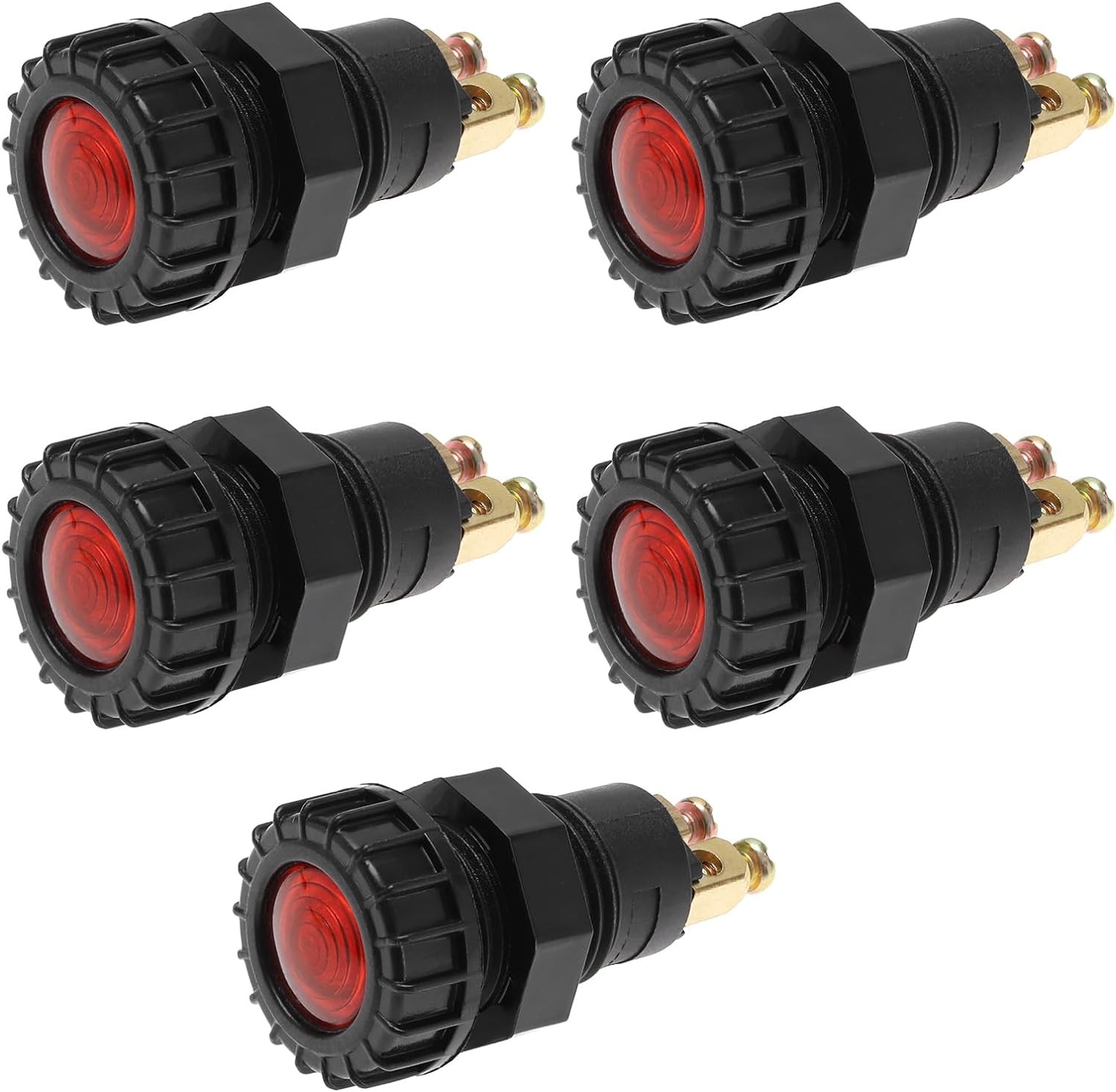 5PCS Car Dashboard Panel Warning Light Red Lamp 12V/24V M16 Thread Indicator Light Automotive Instrument Panel Warning Light