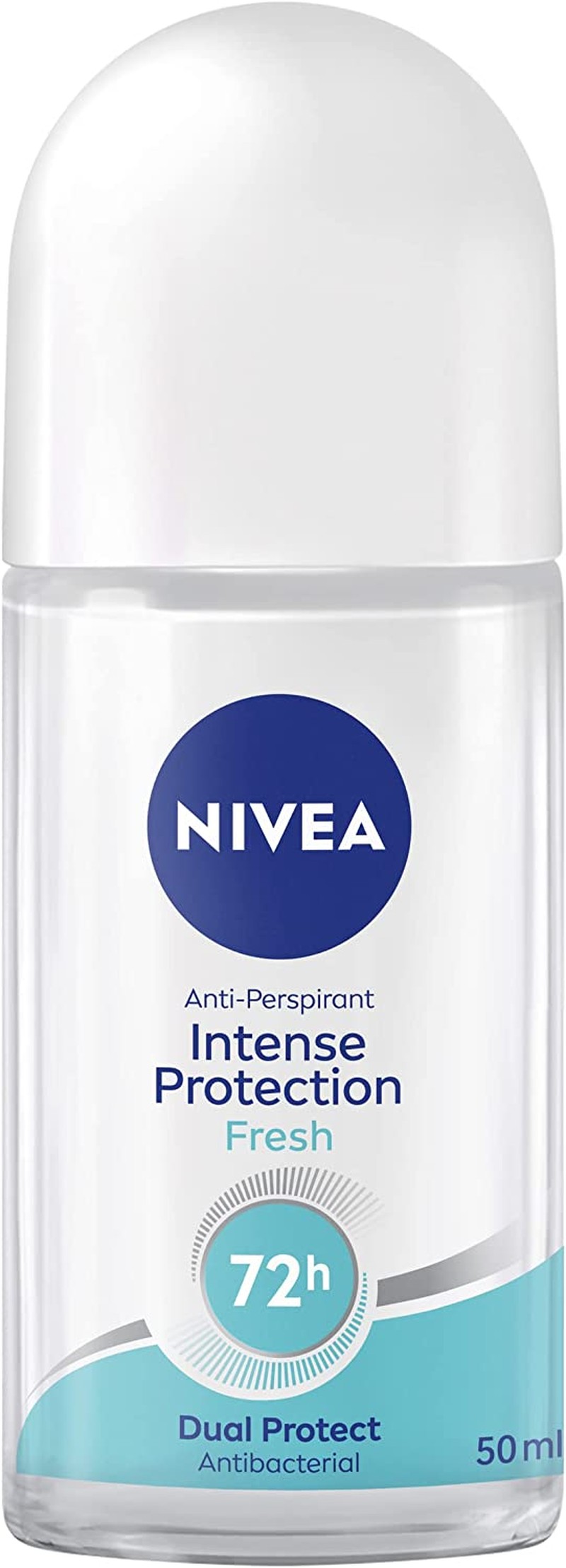 NIVEA Intense Protection Fresh Roll on Deodorant (50Ml), 72HR Antiperspirant Deodorant for Women, Female Deodorant Roll on with Dual Protect and Fresh Scent