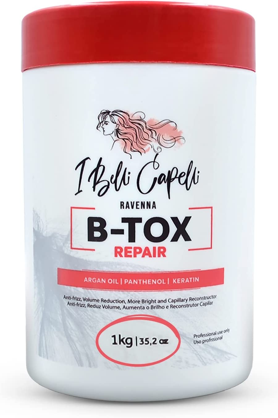 Ibelli Capelli Botox for Hair Cirugia Capilar Para El Cabello Hair Botox Hair Treatment 35.2 Oz(1Kg)