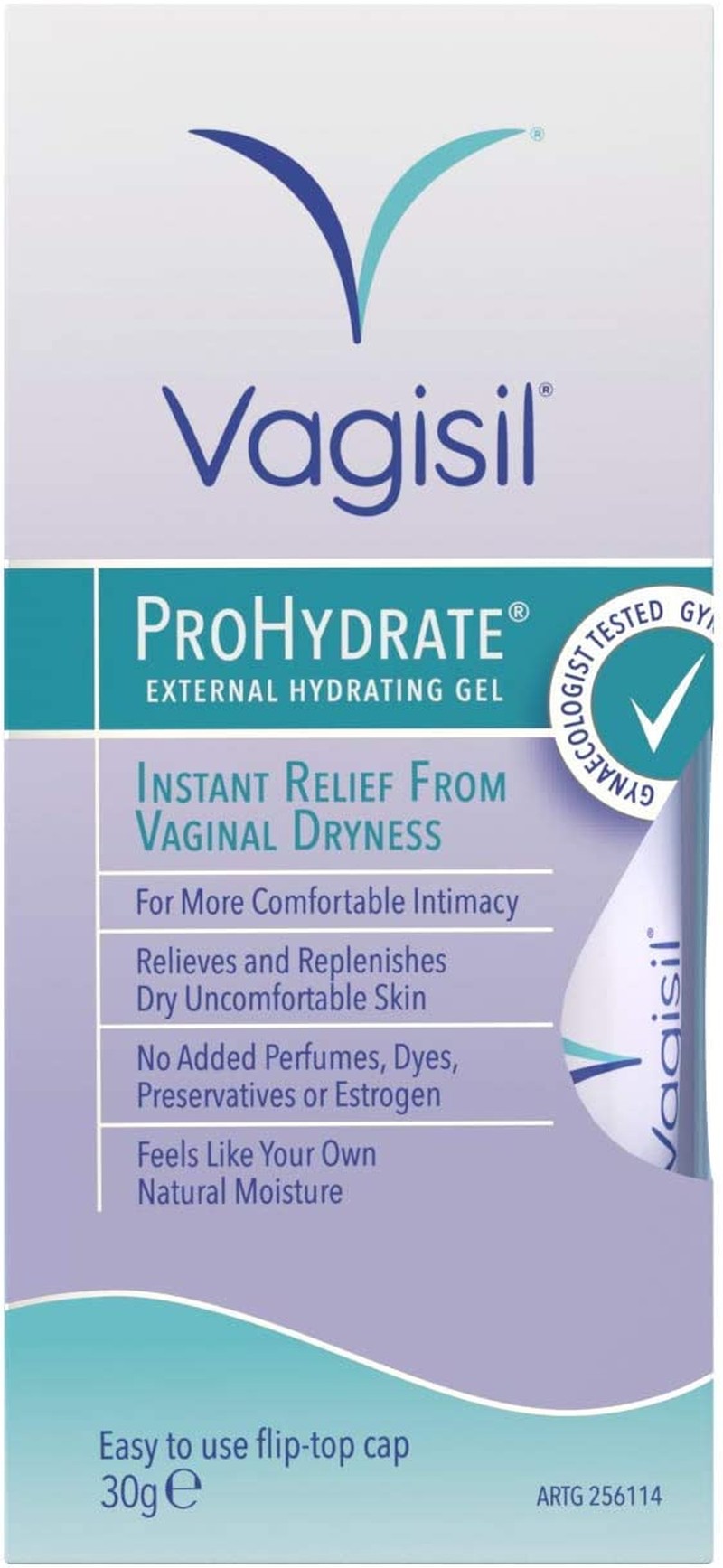 Vagisil Prohydrate External Hydrating Gel, Instant Relief from Vaginal Dryness Daily, for More Comfortable Intimacy, with Hyaluronic Acid to Hydrate and Retain Moisture, Hormone & Perfume Free, 30 G