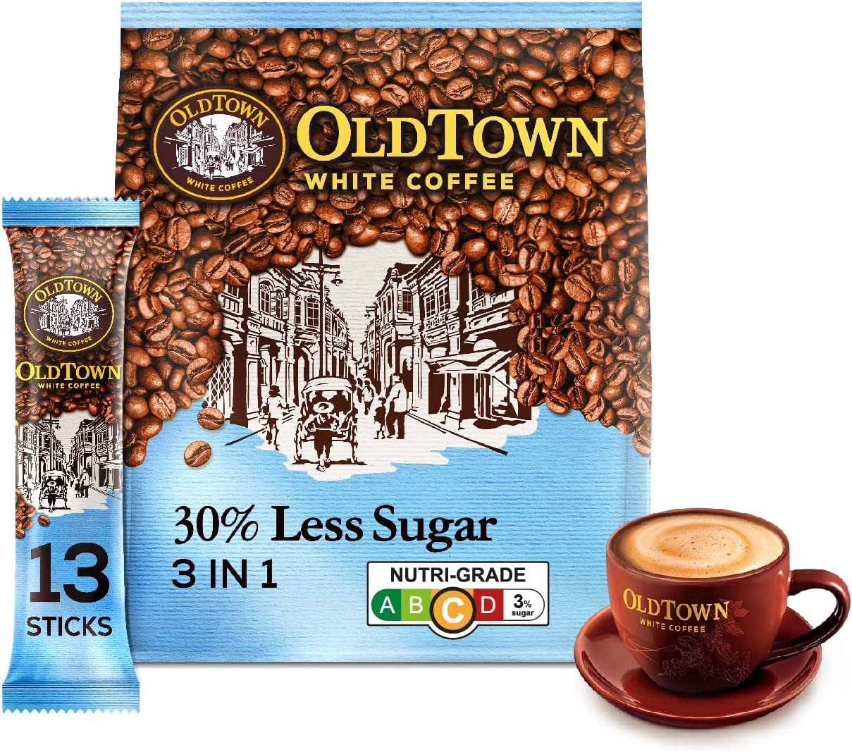 Oldtown 3 in 1 25% Less Sugar White Coffee, 525 G