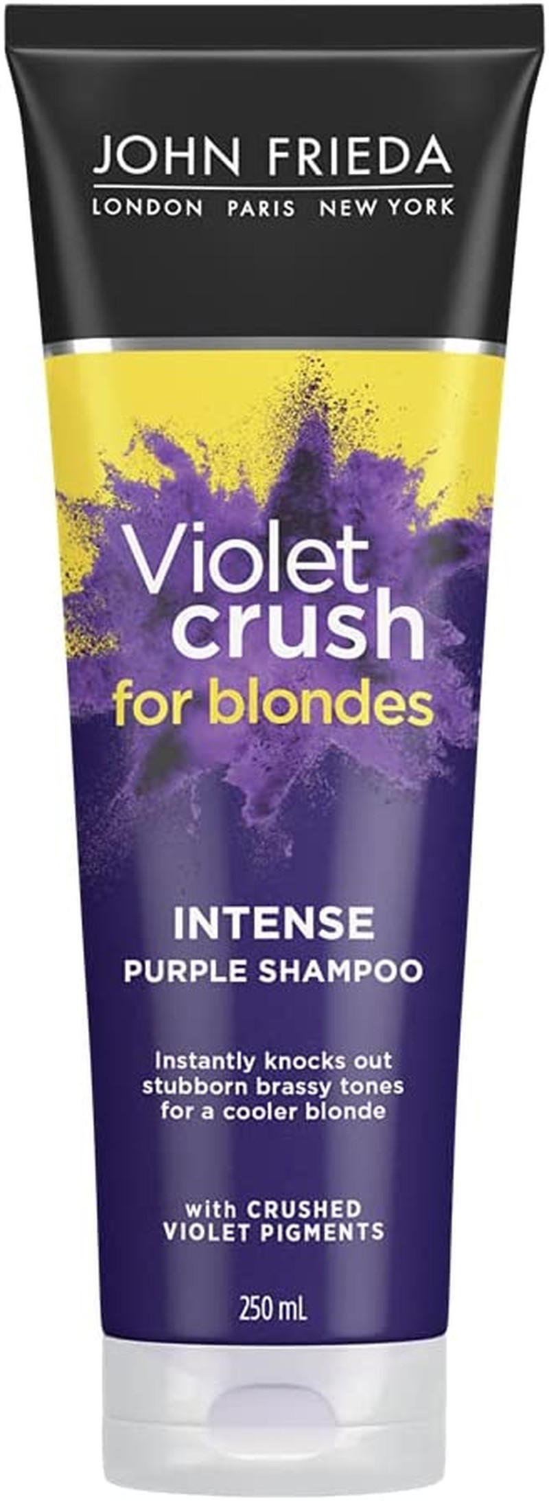 John Frieda Violet Crush Intense Purple Shampoo, Shampoo for Brassy Blonde Hair, with Violet Pigments, 250 Ml