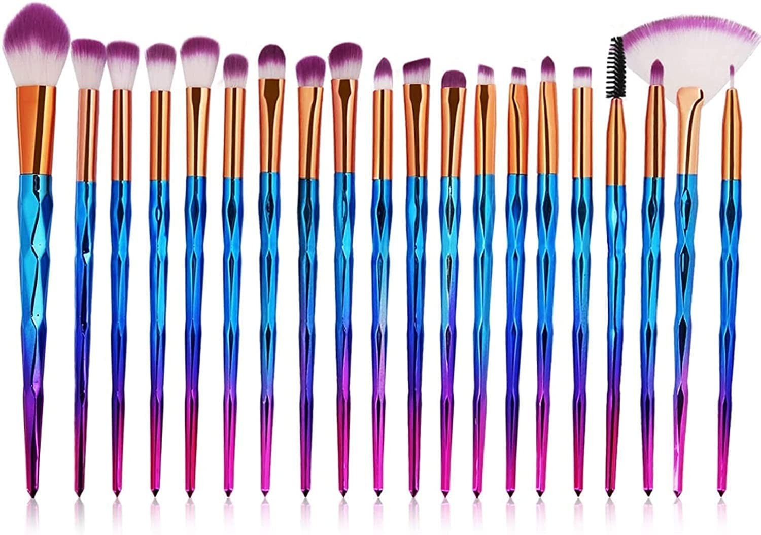 TAVVKE 20Pcs Makeup Brush Set, Premium Synthetic Kabuki Foundation Brushes, Shading Brushes, Eyebrow Brushes, Face Blender Brushes, Makeup Brush Kit (Purple)