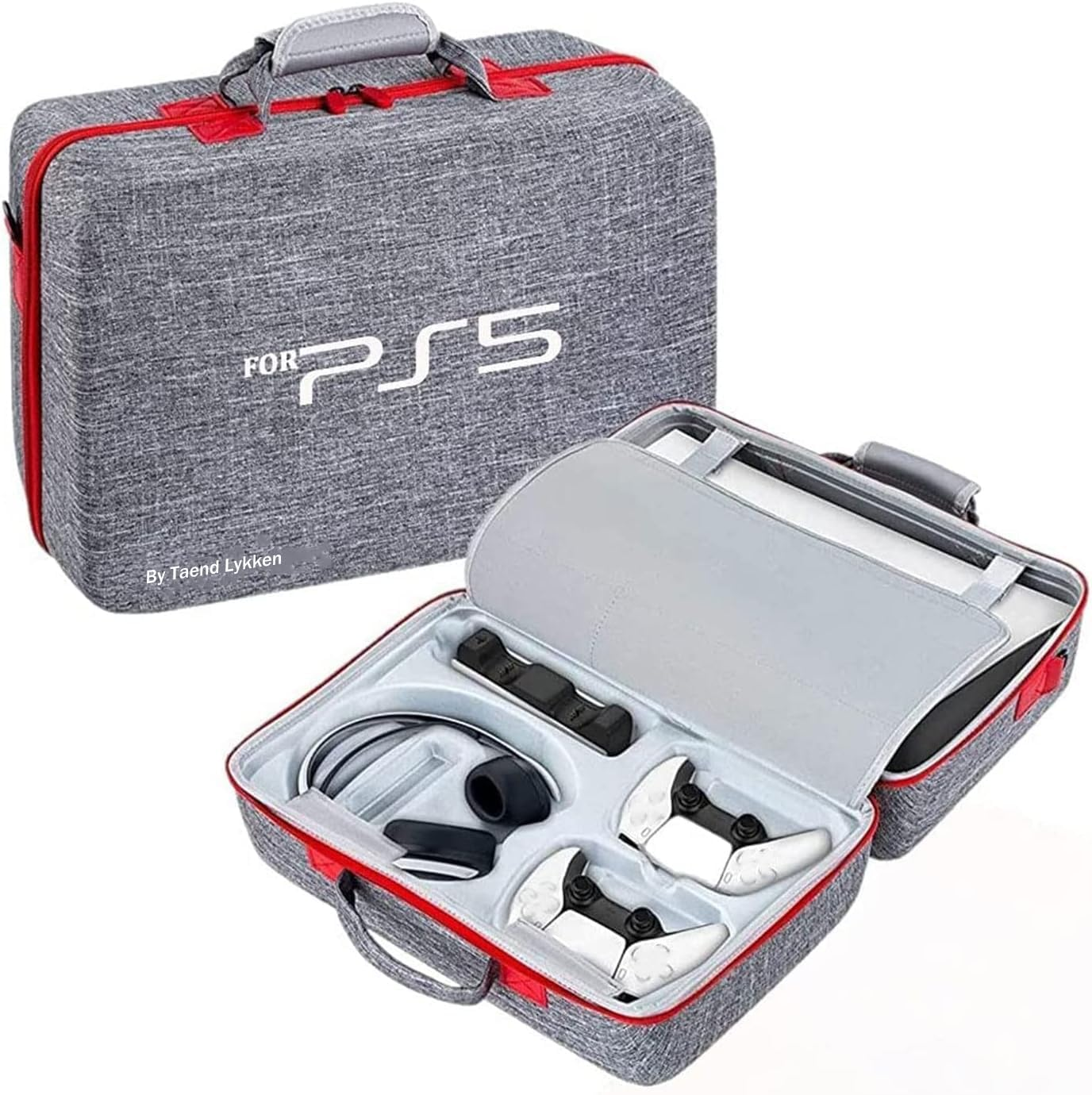 Carrying Case for PS5, EVA Travel Case Bag Compatible PS5 Console Digital Edition, Adjustable Handle Bag for PS5 with Strap(Gray)