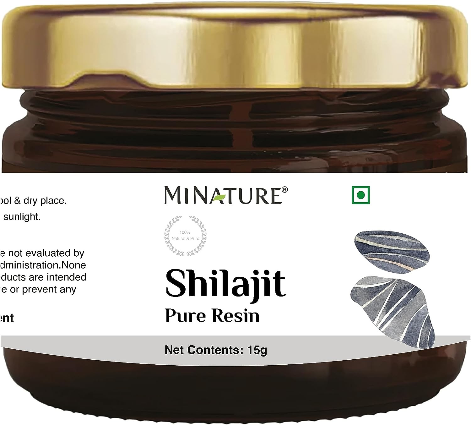 Pure Shilajit Resin | Naturally Sourced Shilajit | 15 G ( 0.51 Fl Oz) | Contains Spoon | over 80 Minerals, Amino Acids | Natural Source of Fulvic Acid