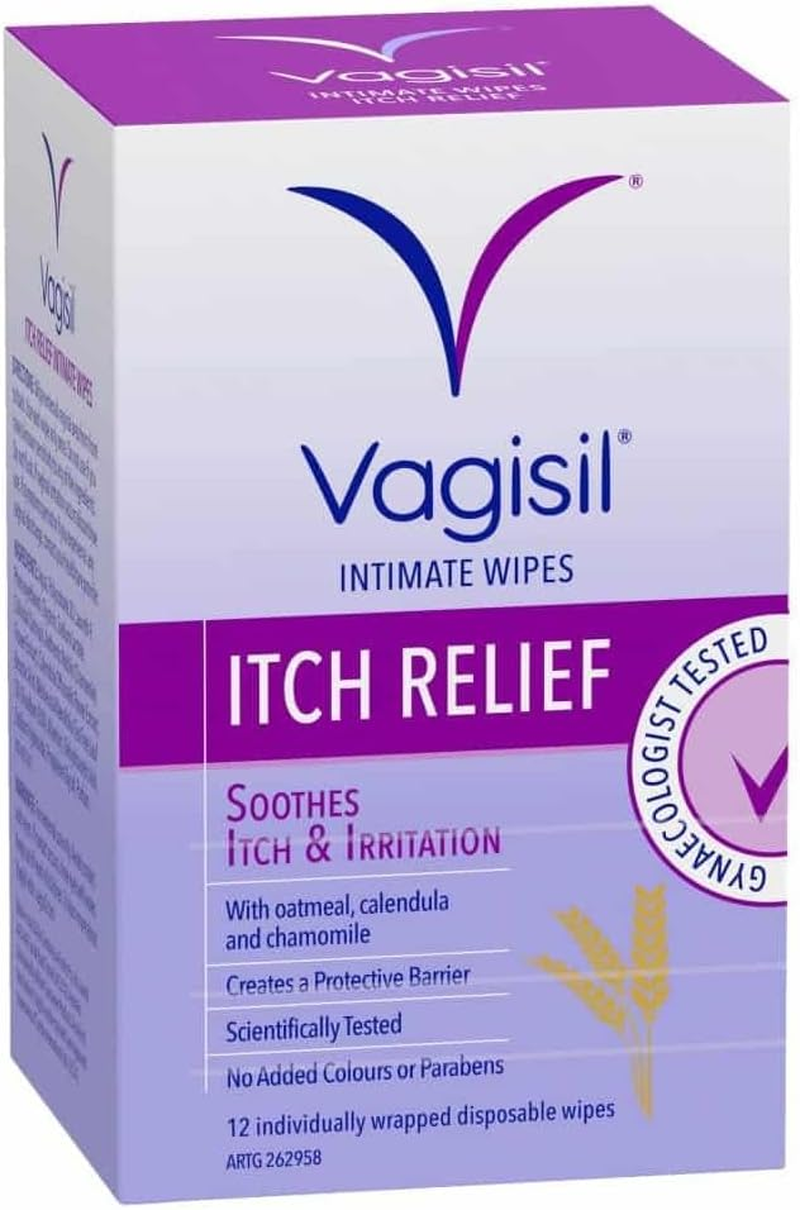 Vagisil Anti-Itch Multipack for Women, 12 Individually Wrapped Medicated Intimate Wipes, Soothes Itch & Irritation, with Oatmeal, Calendula and Chamomile