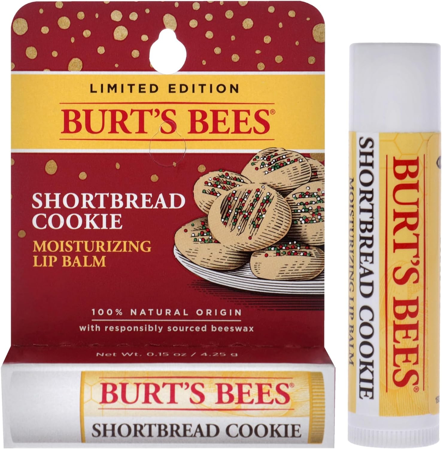 Burts Bees Lip Balm Blister – Shortbread Cookie for Unisex 0.15 Oz Lip Balm (Limited Edition)