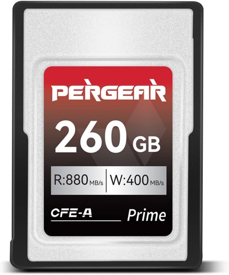 PERGEAR Professional 260GB Cfexpress Type a Memory Card, up to 880Mb/S Read Speed & 900Mb/S Write Speed for 4K 120P,8K 30P Recording