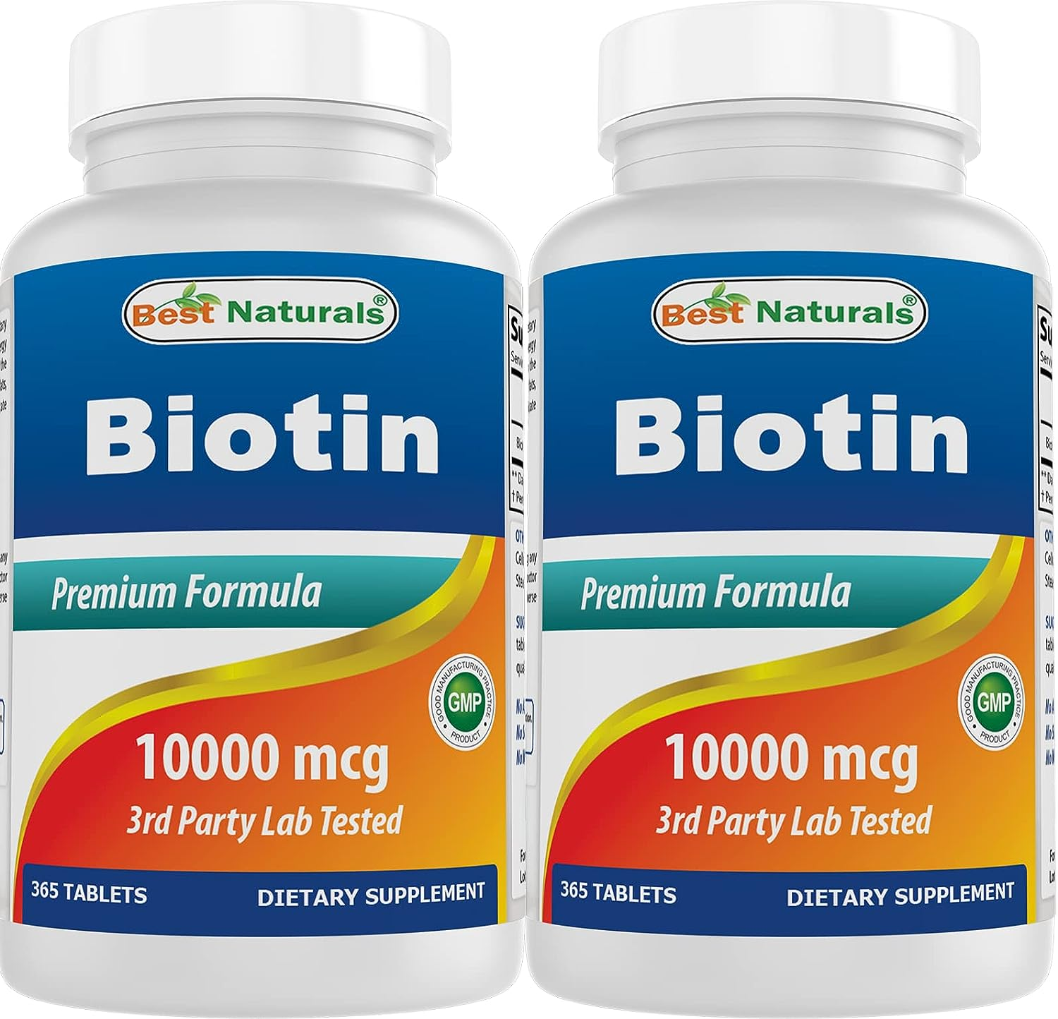 Best Naturals Biotin (Also Called Vitamin B7), 10,000 Mcg 365 Tablets (365 Count (Pack of 2))