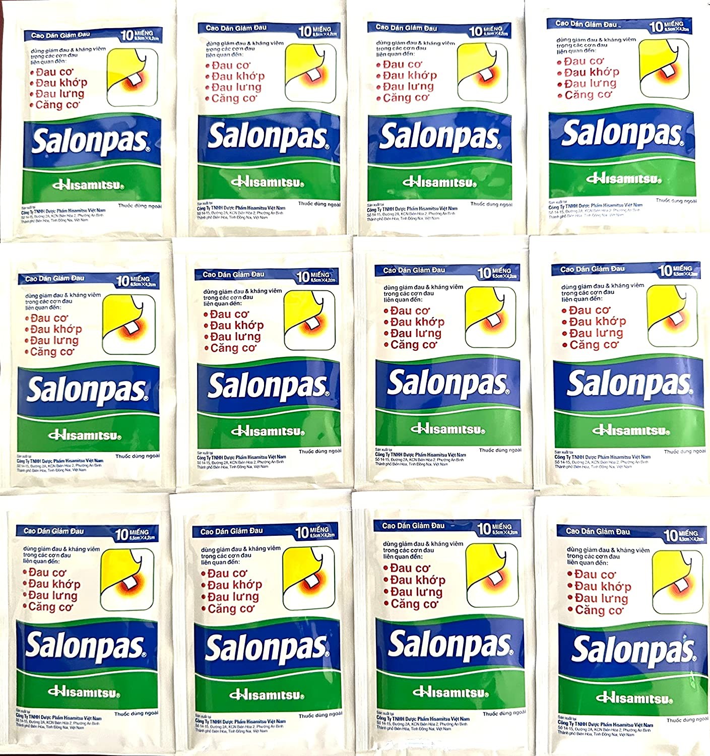 120Pcs/ Hisamitsu Salonpas Pain Patch Herbal Menthol Self Adhesive Medical Pain Relief Patch for Sore Muscles, Arthritis