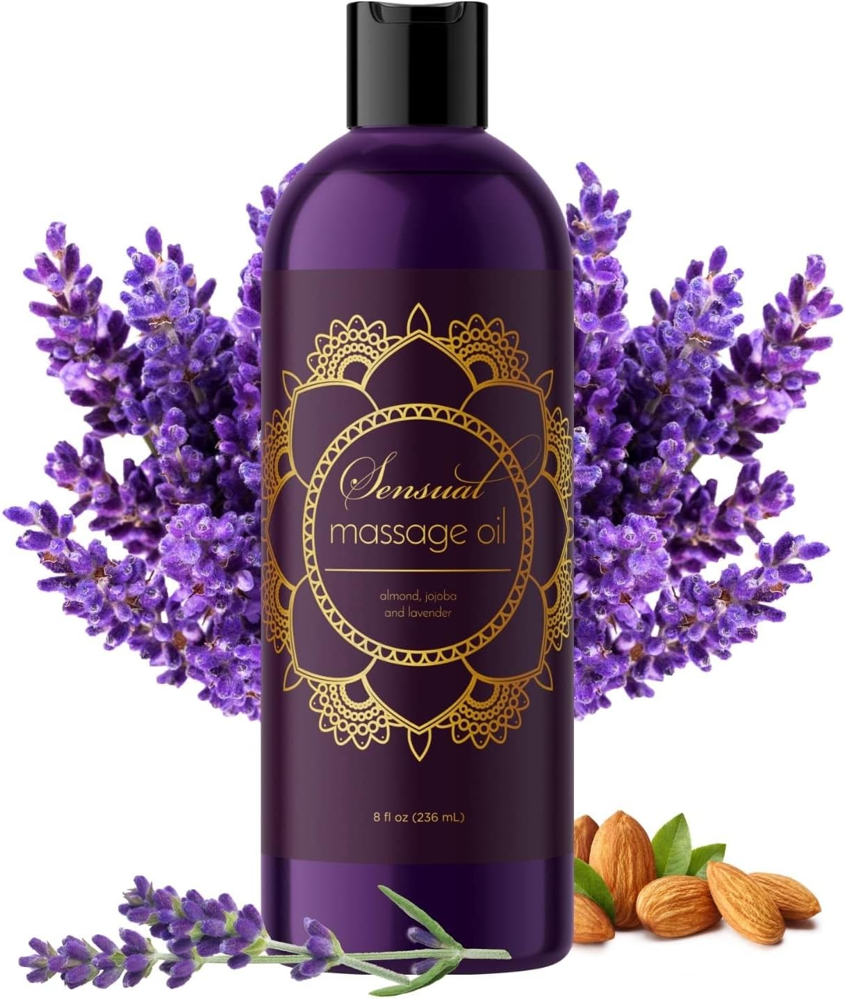 Relaxing Aromatherapy Massage Oil for Couples – Aromatic Body Oil with Sweet Almond Oil Lavender Essential Oil Jojoba Oil and Vitamin E Oil for Skin Care – Massage Relaxation Gifts for Women and Men