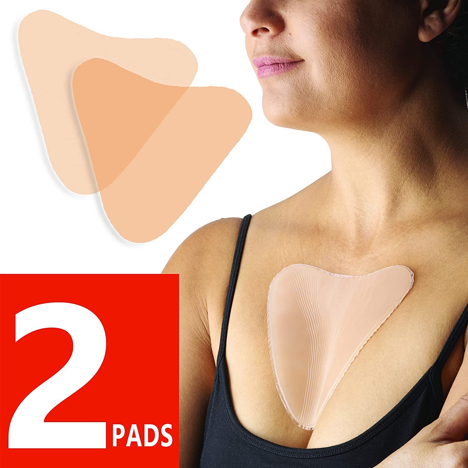 Dosensepro Chest Wrinkle Pads – Pack of 2 Silicone Chest Wrinkle Patches for Cleavage Wrinkle Prevention – Results from 1St Use, Line Repair Patch, Reusable Anti-Aging Stickers