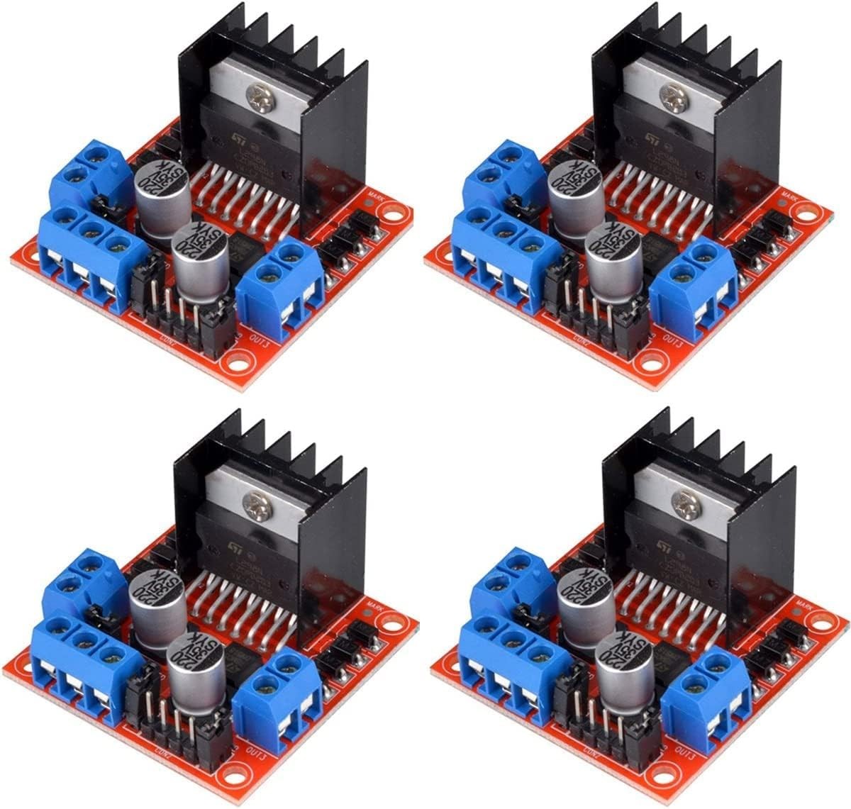 DIGISHUO 4Pcs L298N Motor Driver Controller Board Module | Stepper Motor DC Dual H-Bridge for Arduino Smart Car Power UNO MEGA R3 Mega2560