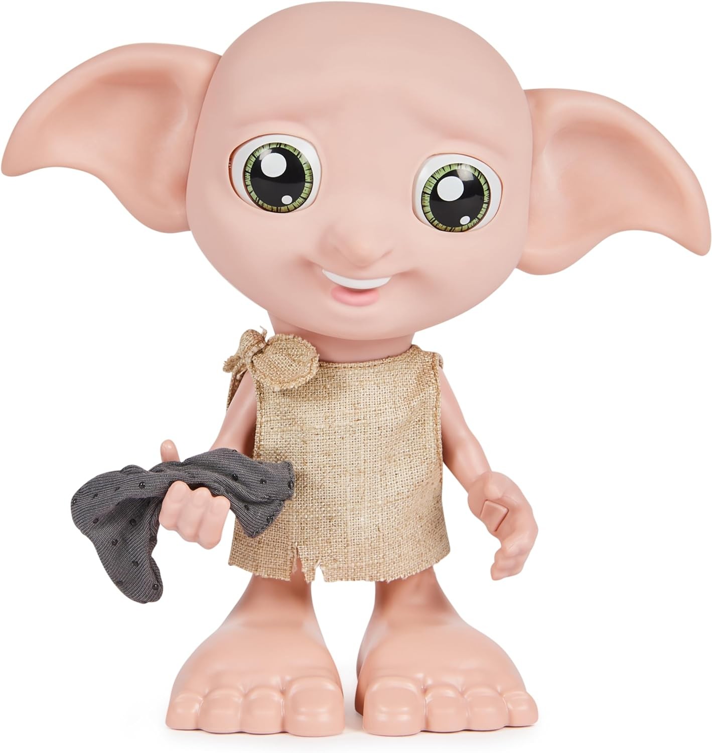 Wizarding World Harry Potter, Interactive Magical Dobby Elf Doll with Sock, over 30 Sounds & Phrases, 8.5-Inch, Kids Toys for Ages 6 and Up