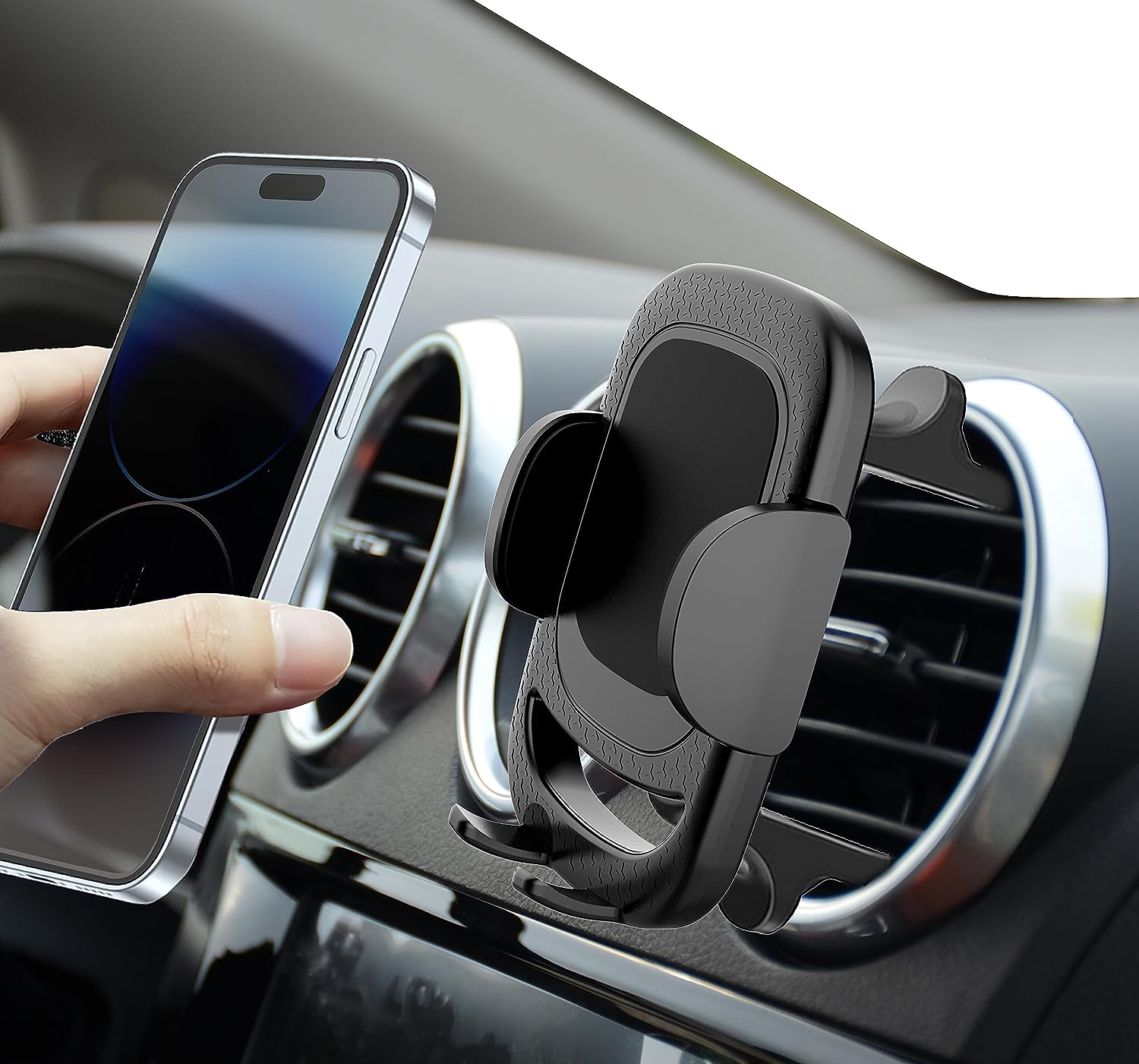 Car Air Vent Mobile Phone Holder for round Ventilation Holes Compatible for Mercedesbenz C-Class, E-Class,S-Class,B-Class, Glc/Gle/Gls/Glb-Class Mini Cooper Mini Countryman,Ford Mustang Jeep-Wrangler