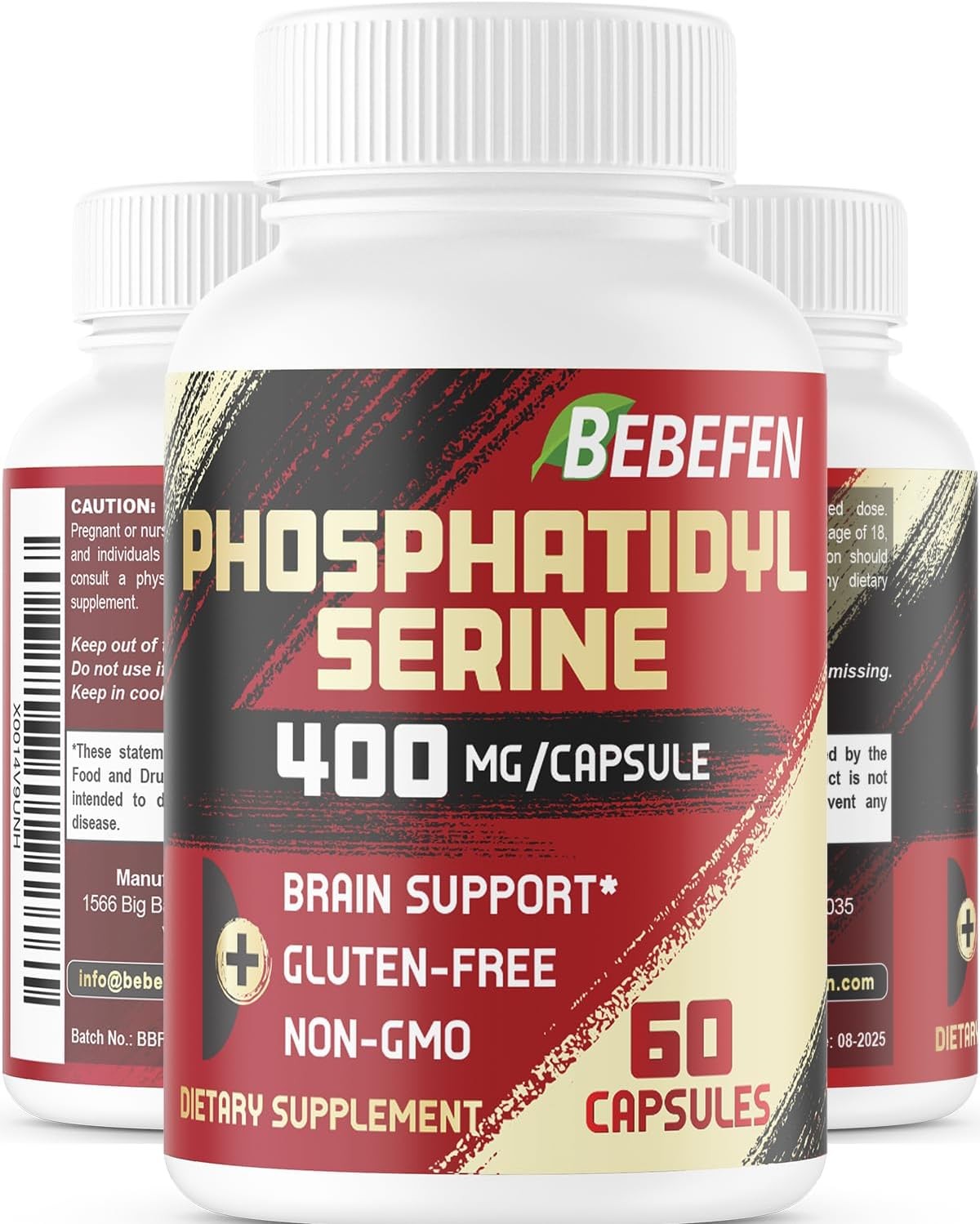 PS100 Phosphatidylserine 400 Mg – up to 60 Servings – Dietary Supplement for Cognitive Health and Brain Function Support – Soy Free Non-Gmo