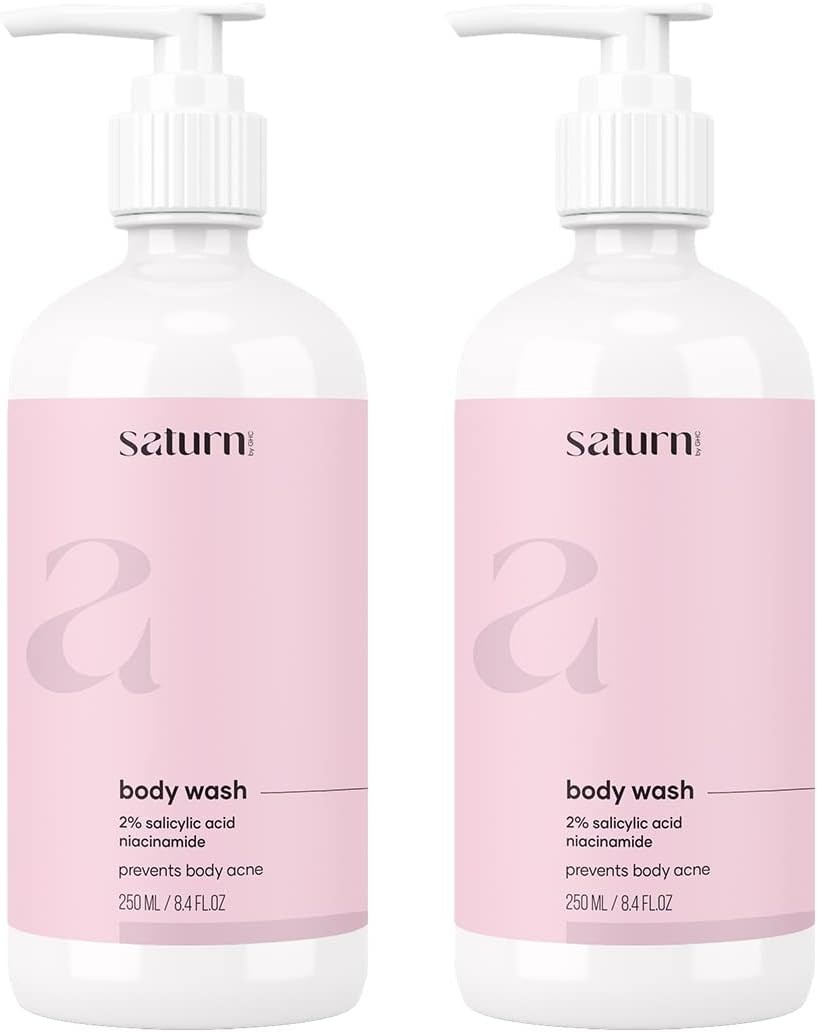 Saturn by GHC 2% Salicylic Acid Body Wash 250Ml | Prevents Body Acne, Bumpy Skin & Deep Cleanses Skin | Paraben & SLS Free | Gentle Exfoliating Shower Gel (Pack of 2)…