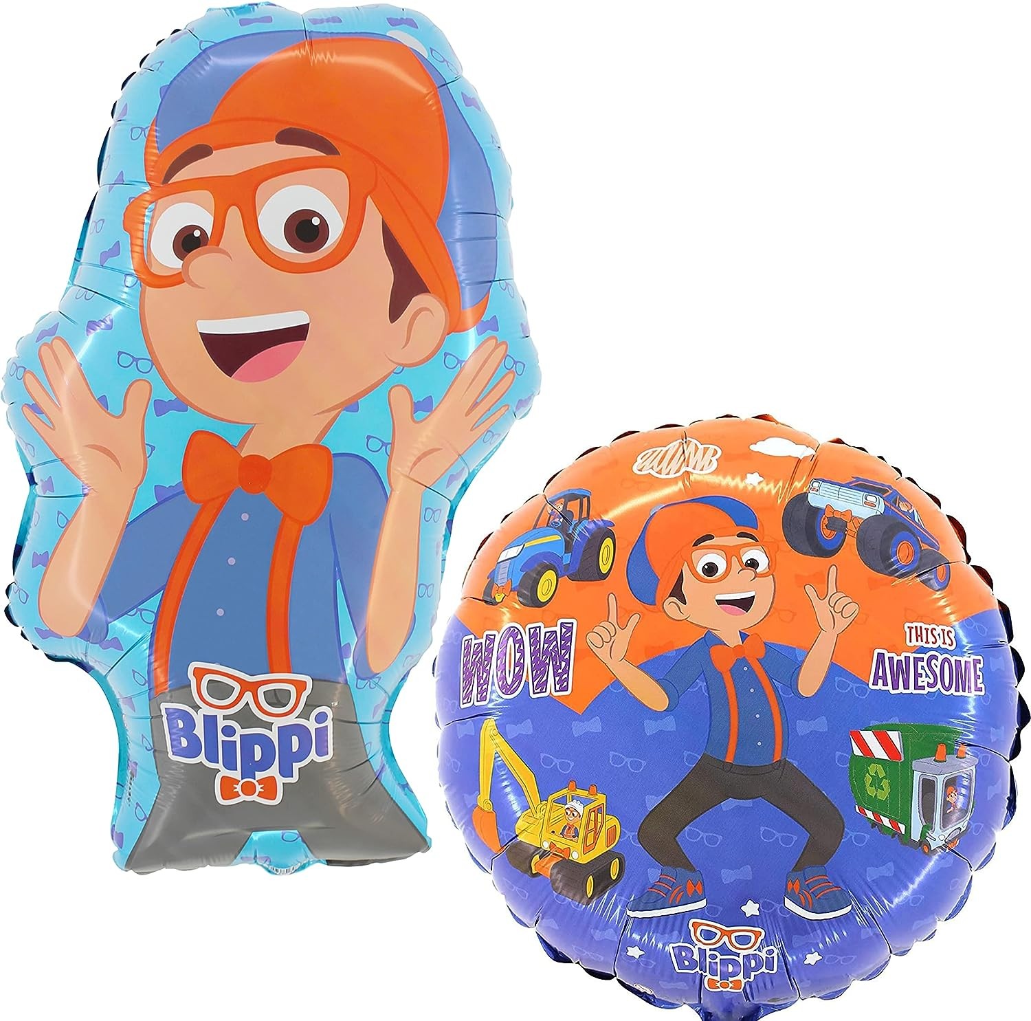 Toyland® 2 Pack Blippi Balloons – 18″ round Characters Balloon & Large 29″ Blippi Shaped Balloon – Children’S Party Decorations