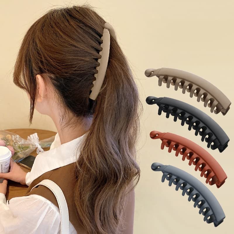 Banana Clips Hair for Thick Fine Hair Clip for Women Girls Large Banana Ponytail Holder Clips for Women Girls Banana Clincher Combs for Long Hair Clamps for Styling 4PCS