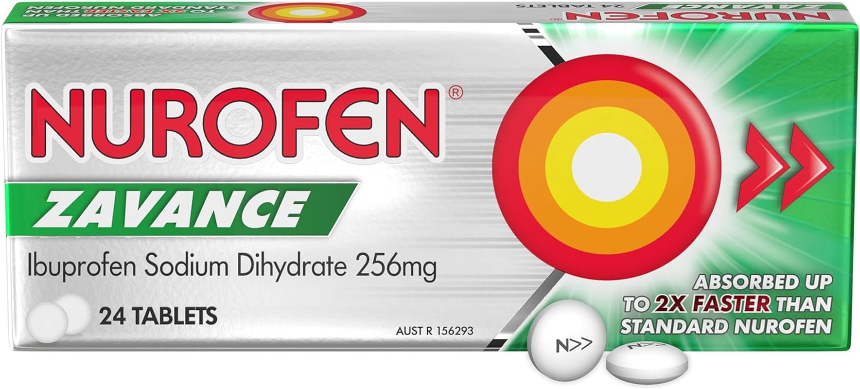 Nurofen Zavance Tablets Pain and Inflammation Relief 256Mg Ibuprofen 24 Pack