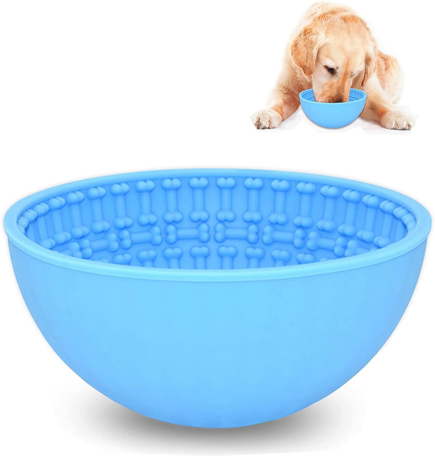 Wobble Lick Bowl for Dogs Large, Dog Lick Bowl for Calming Anxiety Boredom Relief Oral Health,Silicone Slow Feeder Dog Bowls to Slow down Eating, Perfect for Soft Food, Treats, Yogurt or Peanut Butter