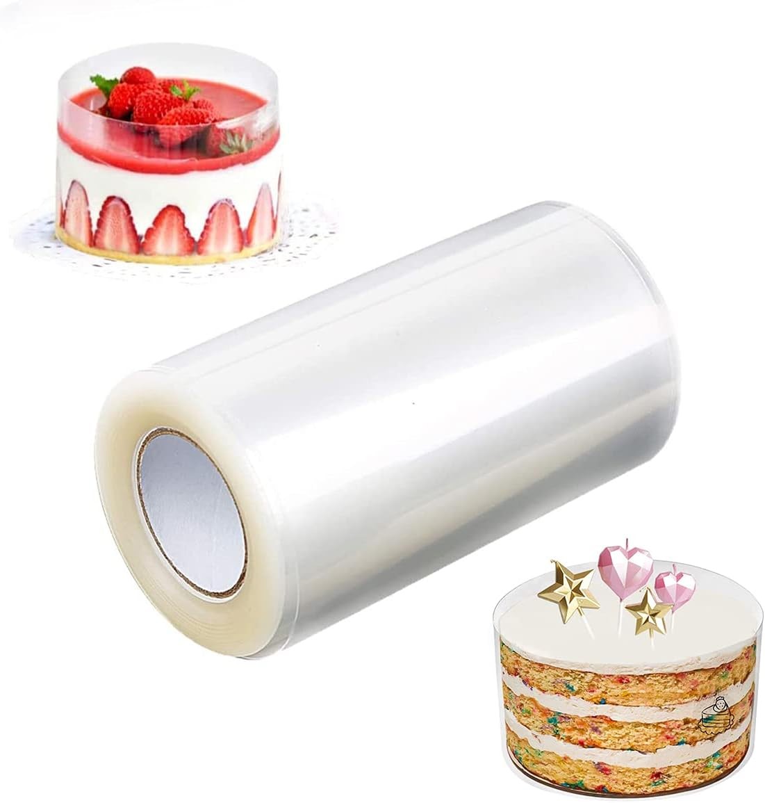 WELANE Transparent Cake Rolls, Acetate Sheets Mousse Collar for Cake Decorating (10Cm X 10M)